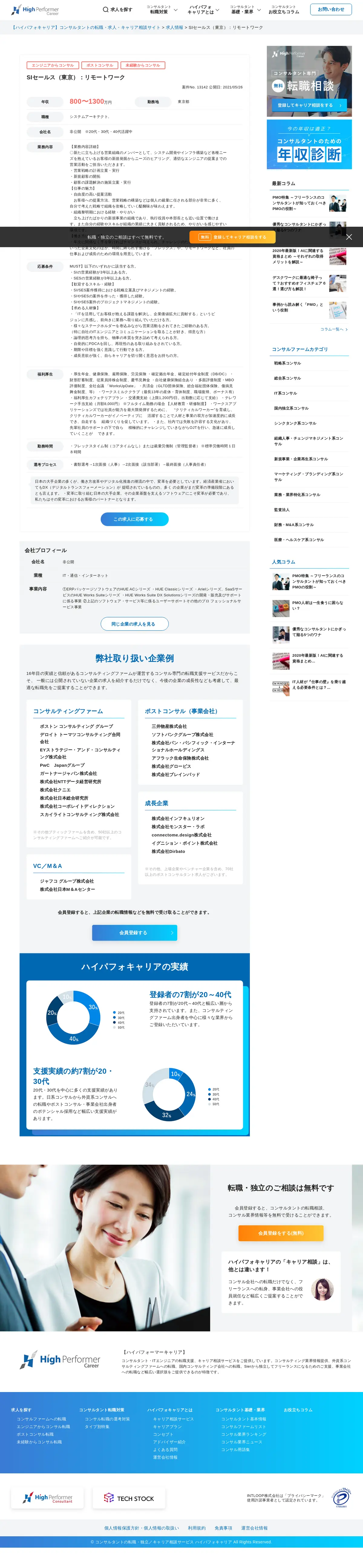 キャプチャ画面 会社名:INTLOOP株式会社プロジェクト名:high-performer-career 画面名:求人詳細 デバイス名:PC