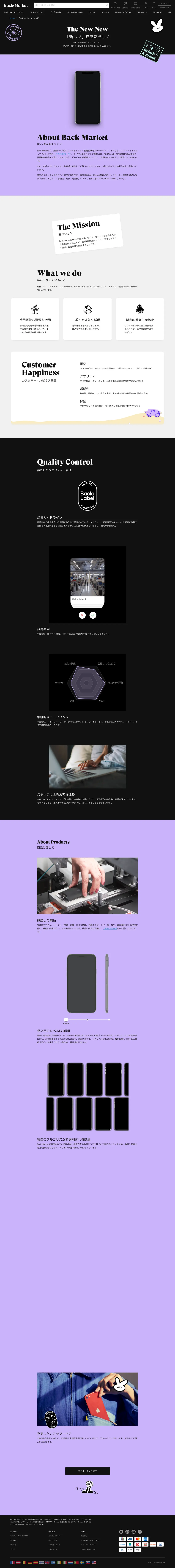 キャプチャ画面 会社名:Back Market Japan株式会社プロジェクト名:Back Market 画面名:アバウト・紹介 デバイス名:PC