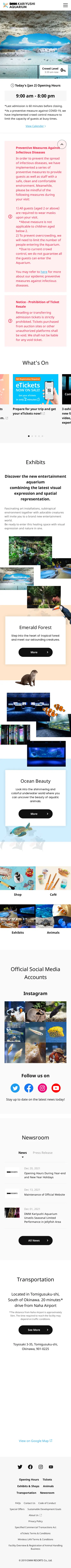 キャプチャ画面 会社名:DMM.com Groupプロジェクト名:DMM かりゆし水族館 画面名:全国トップ デバイス名:SPカテゴリ:アミューズメントタグ:全国トップ,SP