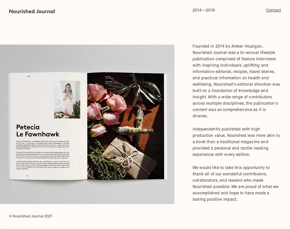 キャプチャ画面 会社名:Nourished Journalプロジェクト名:Nourished Journal 画面名:A デバイス名:PC