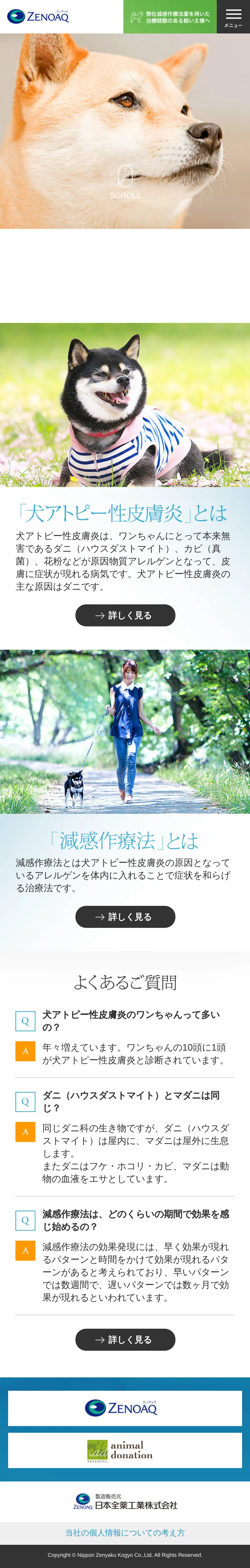 キャプチャ画面 会社名:日本全薬工業株式会社プロジェクト名:ゼノアック 画面名:A デバイス名:SP