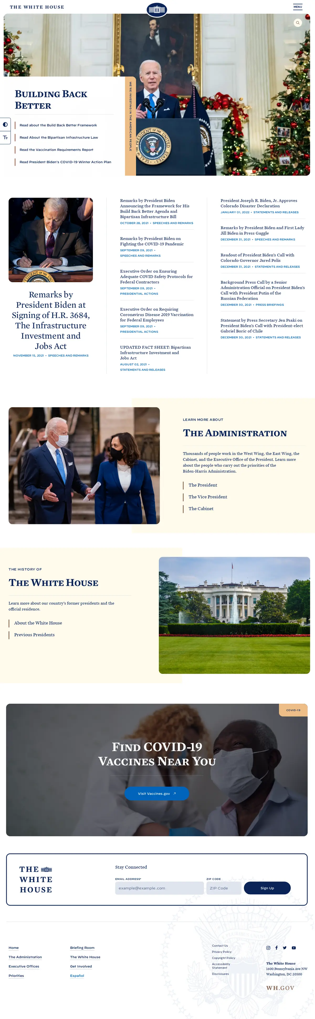 キャプチャ画面 会社名:The White Houseプロジェクト名:The White House 画面名:A デバイス名:PCカテゴリ:公社・官庁タグ:PC