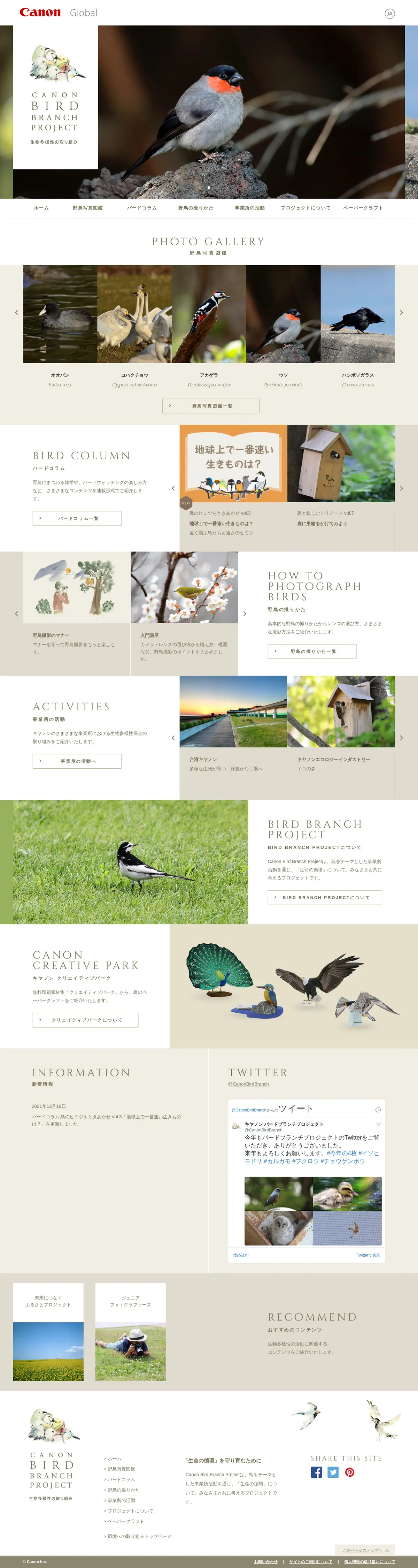 キャプチャ画面 会社名:キヤノン株式会社プロジェクト名:BIRD BRANCH PROJECT 画面名:A デバイス名:PC