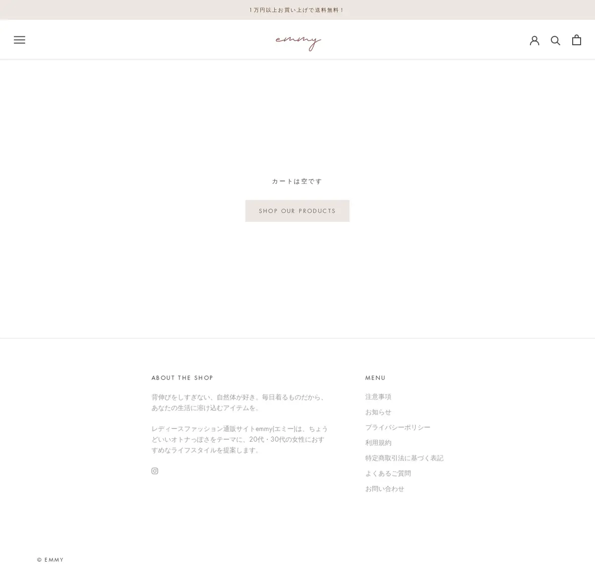 キャプチャ画面 会社名:株式会社NOORプロジェクト名:emmy(エミー) 画面名:カート入力 デバイス名:PC