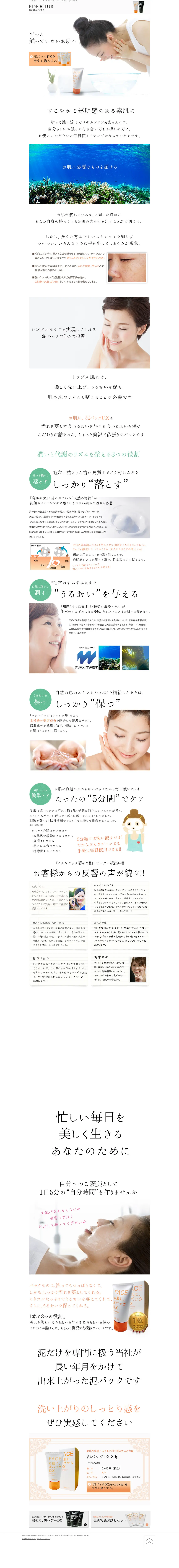 キャプチャ画面 会社名:株式会社ピノクラブプロジェクト名:FACE お肌に、泥パックＤＸ 画面名:A デバイス名:PC