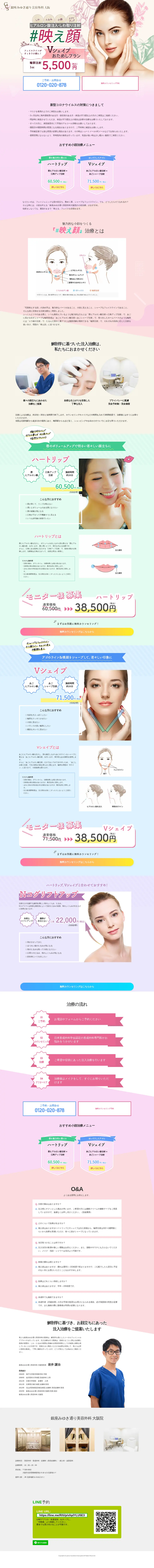 キャプチャ画面 会社名:銀座みゆき通り美容外科プロジェクト名:Vシェイプおためしプラン 画面名:A デバイス名:PC