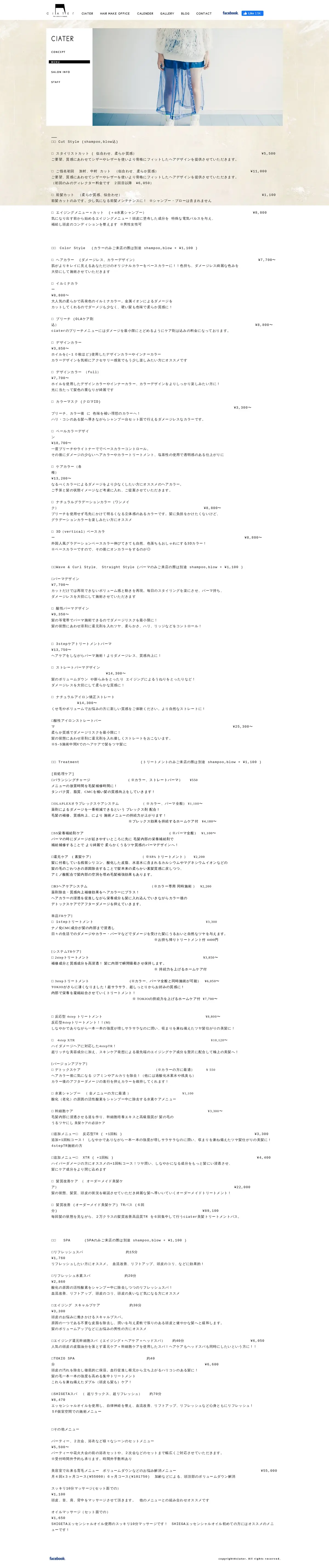 キャプチャ画面 会社名:ciaterプロジェクト名:ciater 画面名:料金プラン詳細 デバイス名:PC