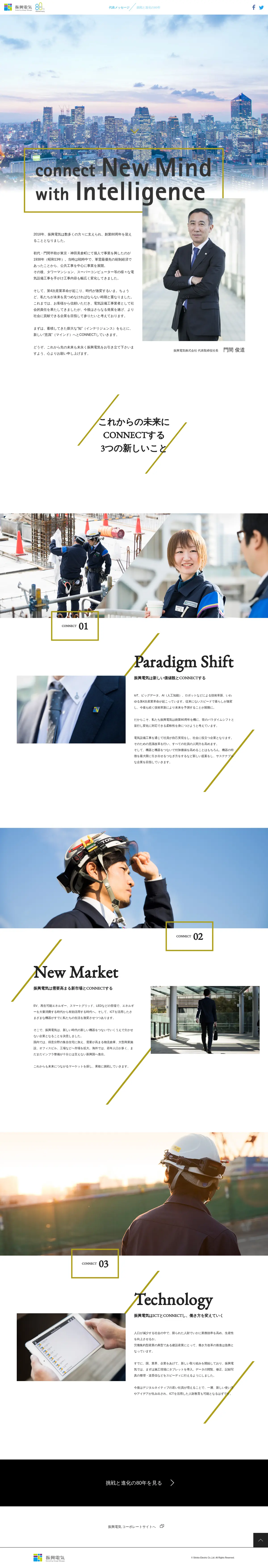 キャプチャ画面 会社名:振興電気プロジェクト名:80周年記念振興電気 画面名:A デバイス名:PC