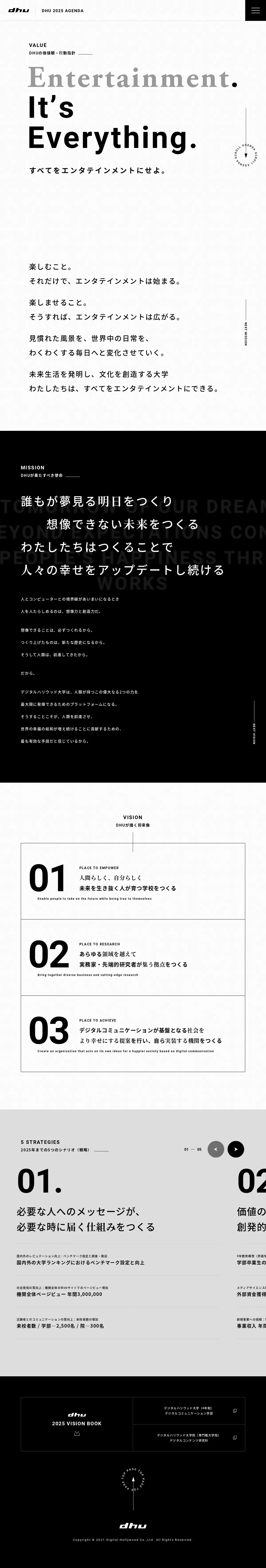 キャプチャ画面 会社名:デジタルハリウッド株式会社プロジェクト名:DHU 2025 AGENDA 画面名:A デバイス名:PC