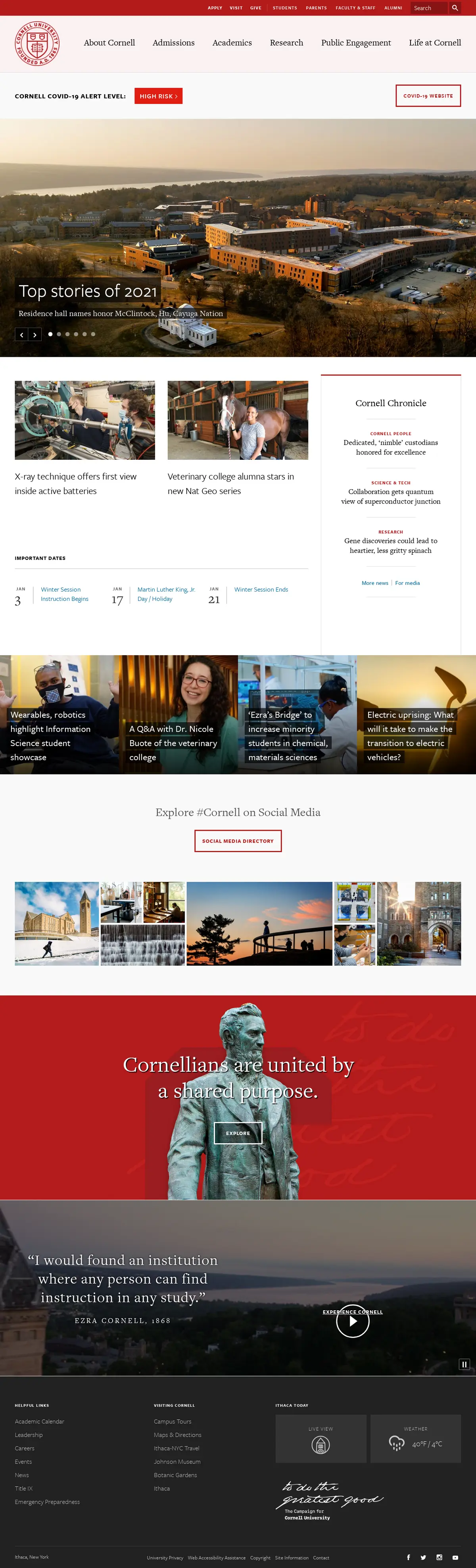 キャプチャ画面 会社名:Cornell Universityプロジェクト名:Cornell University 画面名:A デバイス名:PC