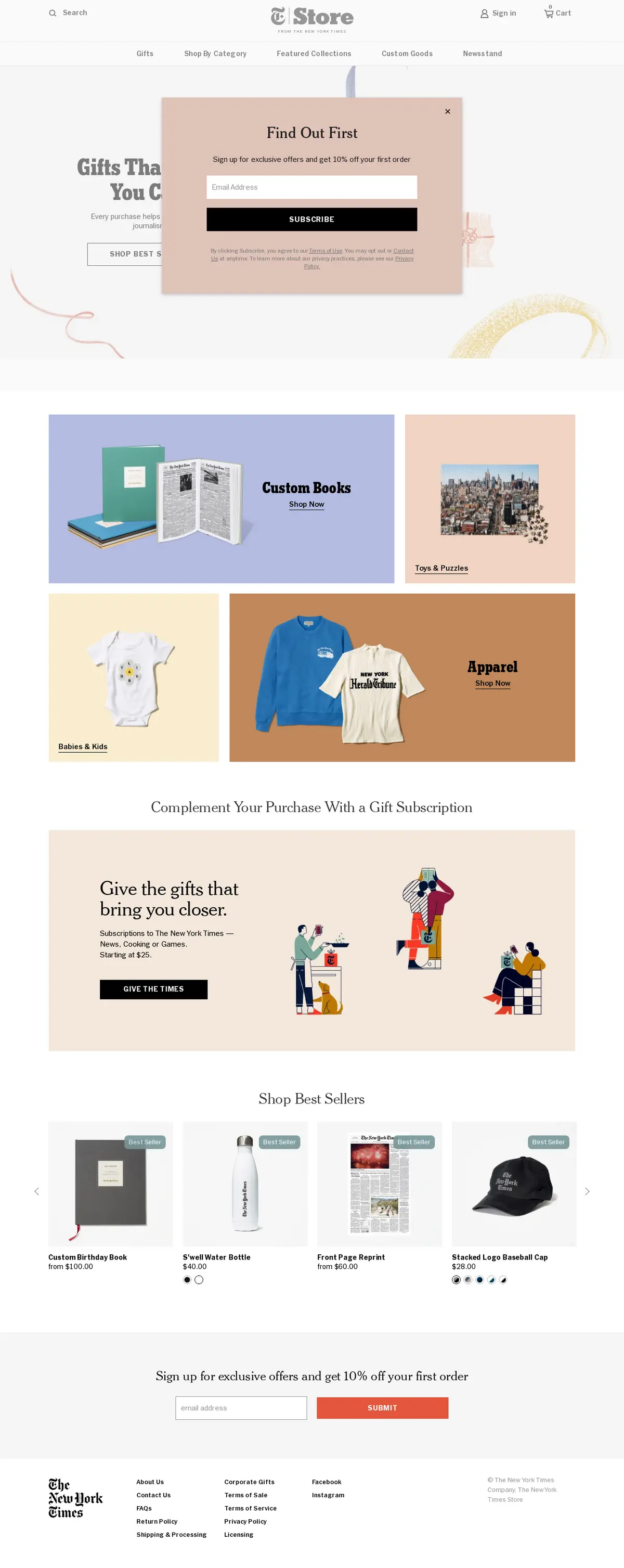 キャプチャ画面 会社名:The New York Times Storeプロジェクト名:The New York Times Store 画面名:A デバイス名:PC
