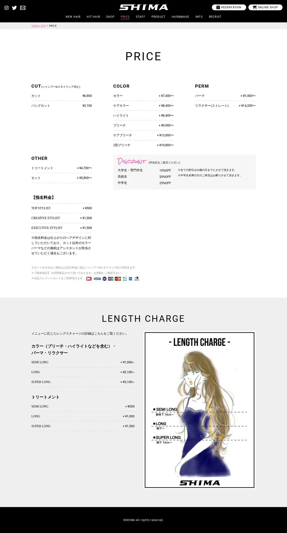 キャプチャ画面 会社名:SHIMAプロジェクト名:SHIMA HARAJUKU 画面名:料金プラン詳細 デバイス名:PC