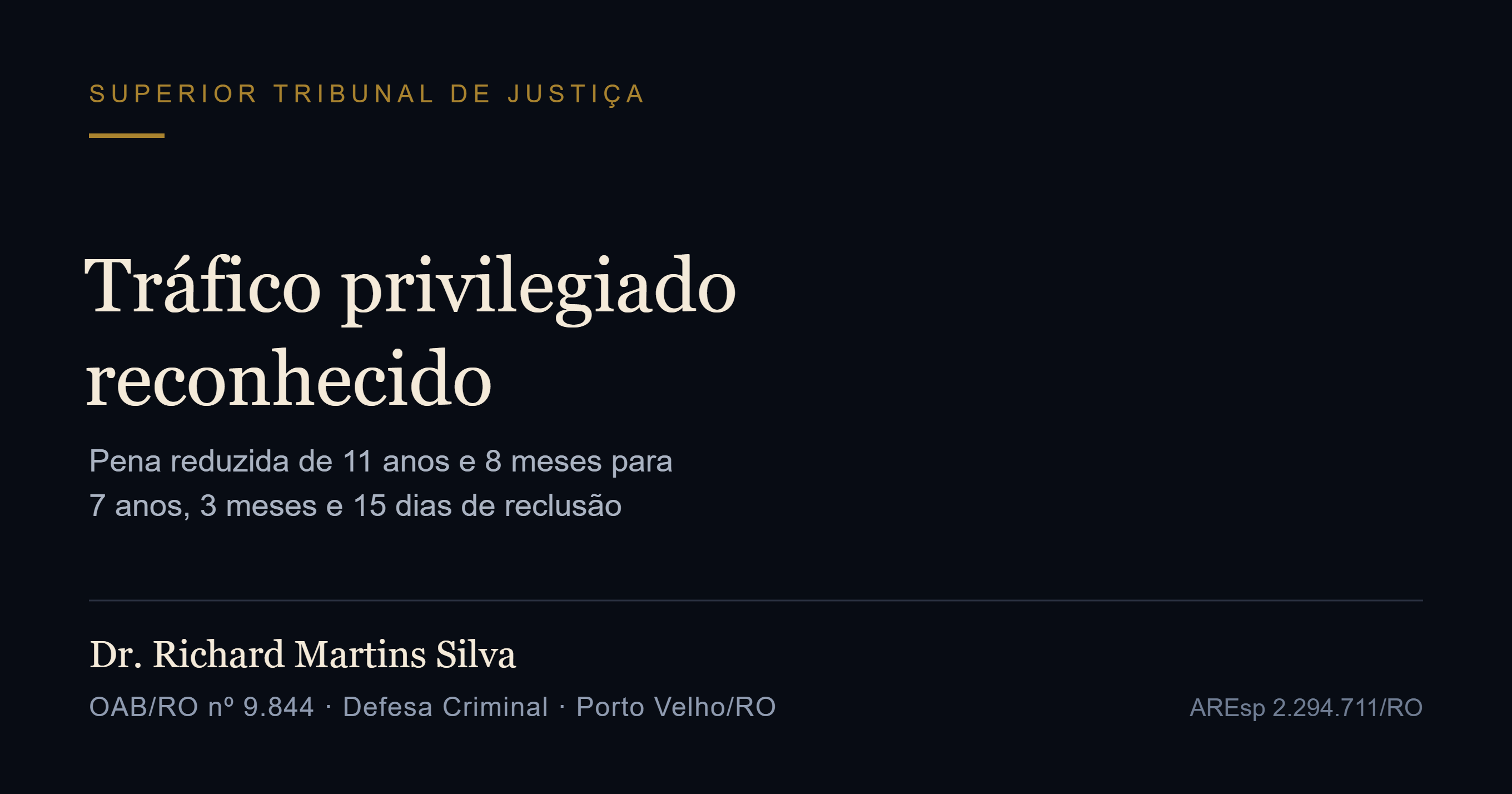 STJ aplica tráfico privilegiado em caso de 109 kg de cocaína