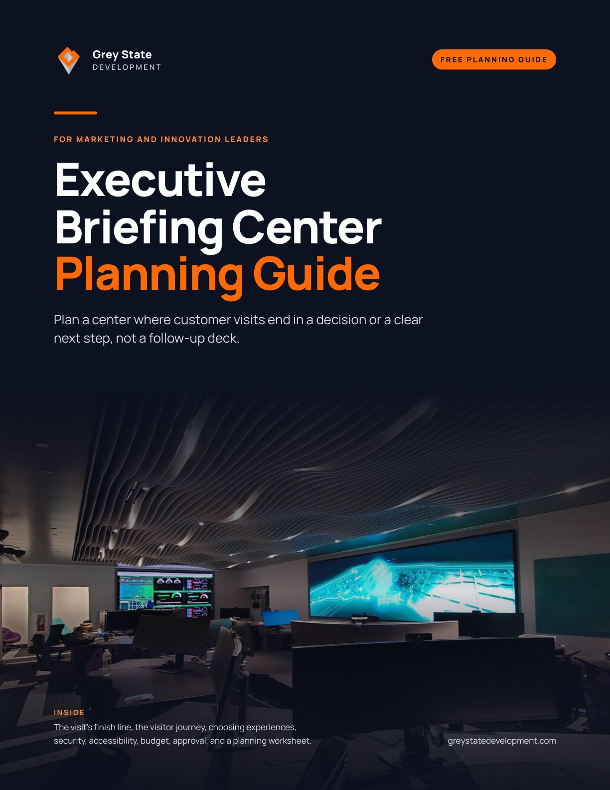 Cover of the Grey State Development Executive Briefing Center Planning Guide