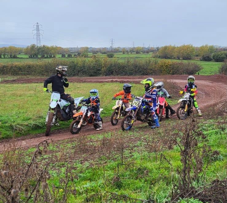 Riders lined up trackside