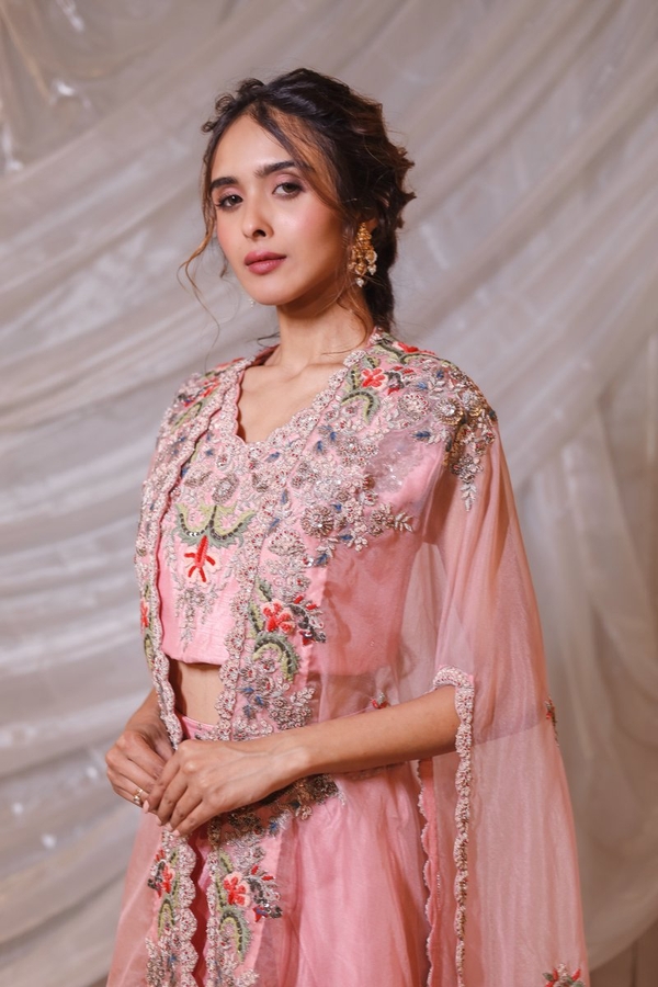 Blush Drape Enchantment in Pink by Gaurav Dipika