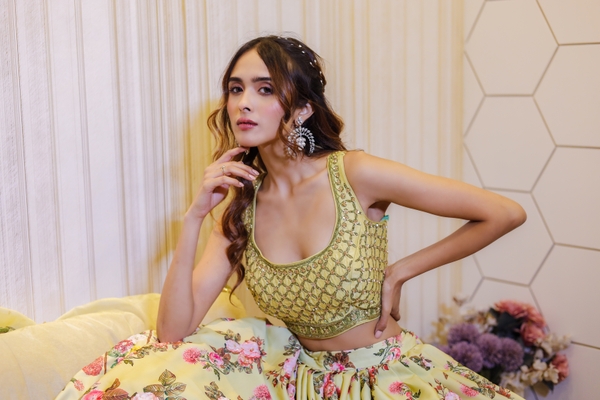 Floral Bloom Elegance in Yellow by Gaurav Dipika