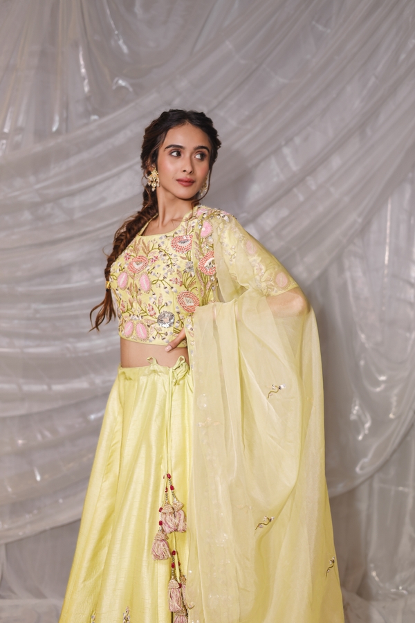 Lemon Blossom Elegance in Yellow by Gaurav Dipika