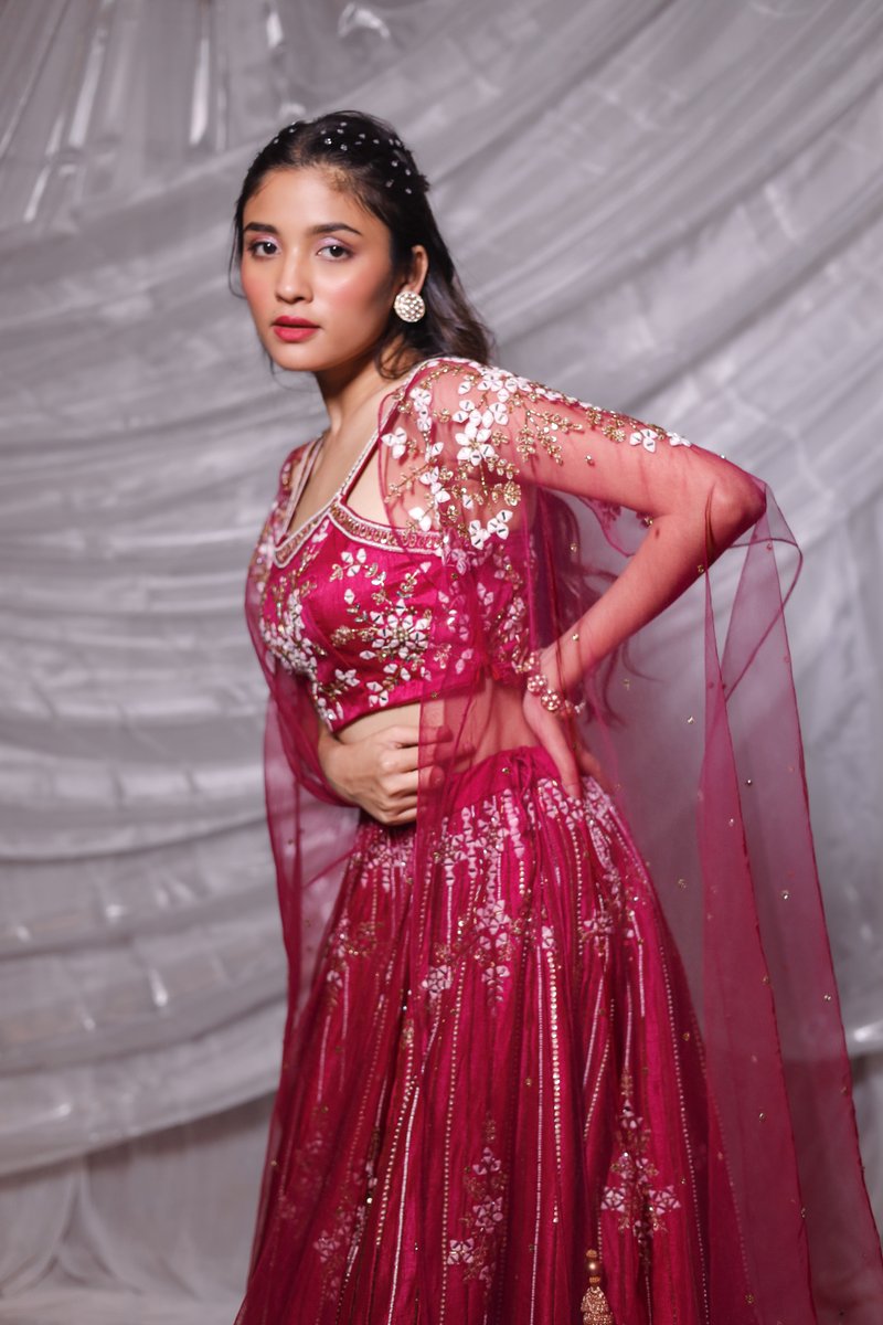 Crimson Blossom Majesty in Crimson Red by Gaurav Dipika
