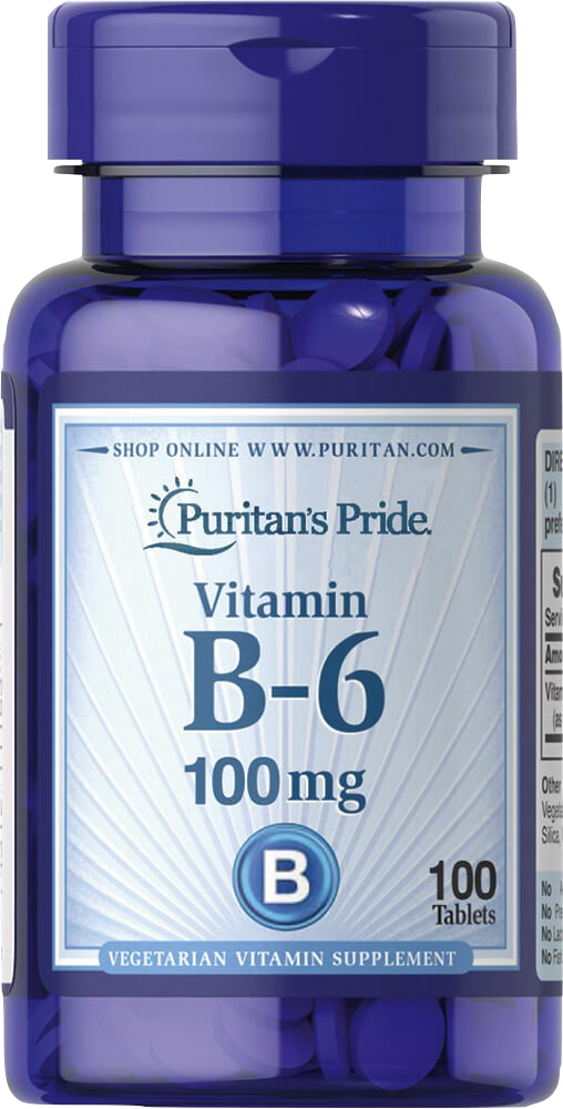 Puritan's Pride Vitamina B-6 100 mg 100 comprimidos - vista frontal