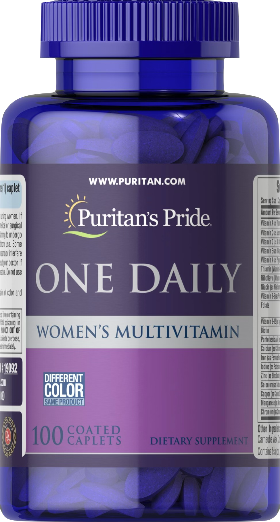 Puritan's Pride Multivitaminas para Mujeres 100 comprimidos recubiertos - vista frontal