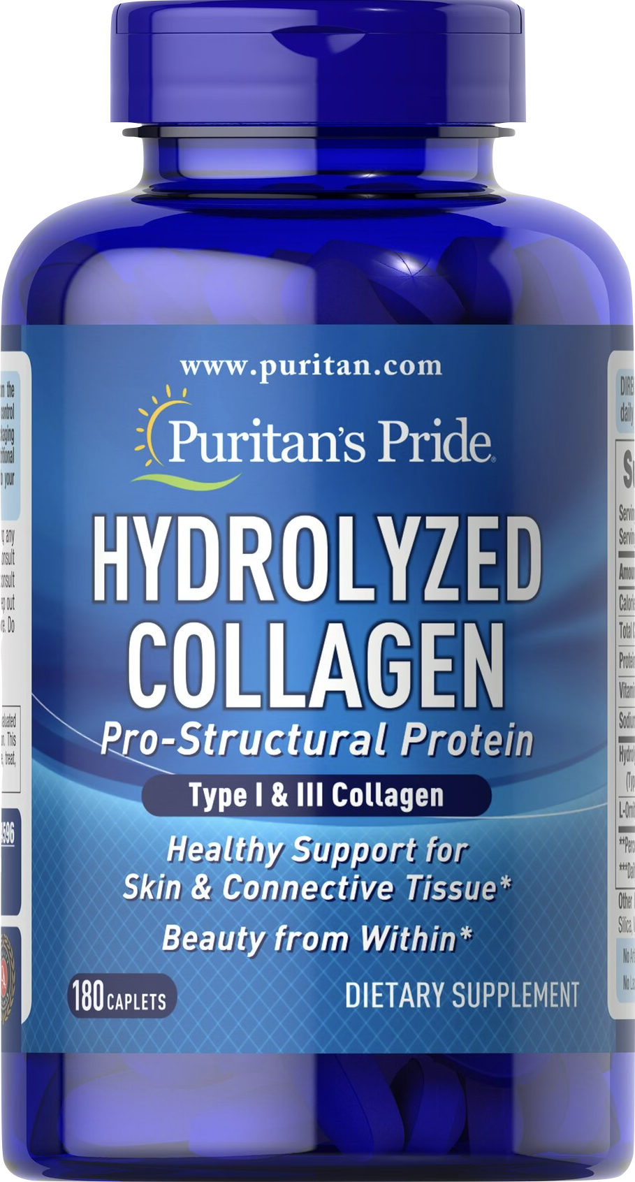 Puritan's Pride Colágeno Hidrolizado 1000 mg 180 comprimidos - vista frontal
