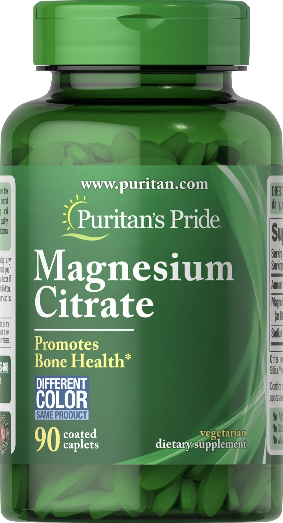Puritan's Pride Citrato de Magnesio 400 mg 90 comprimidos recubiertos - vista frontal