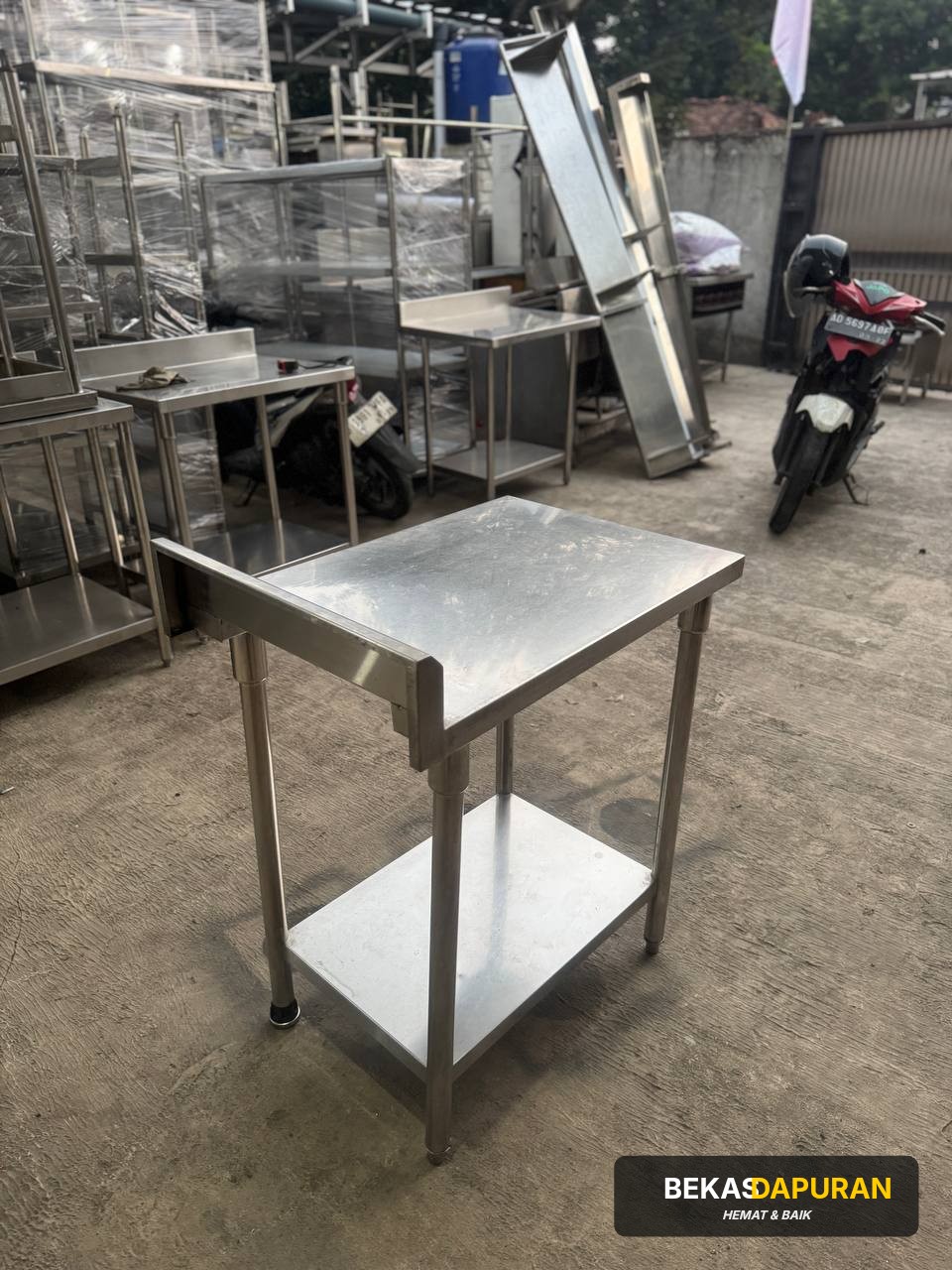 MEJA BUMBU 2 SUSUN BACKSPLASH   Uk 60x75x85