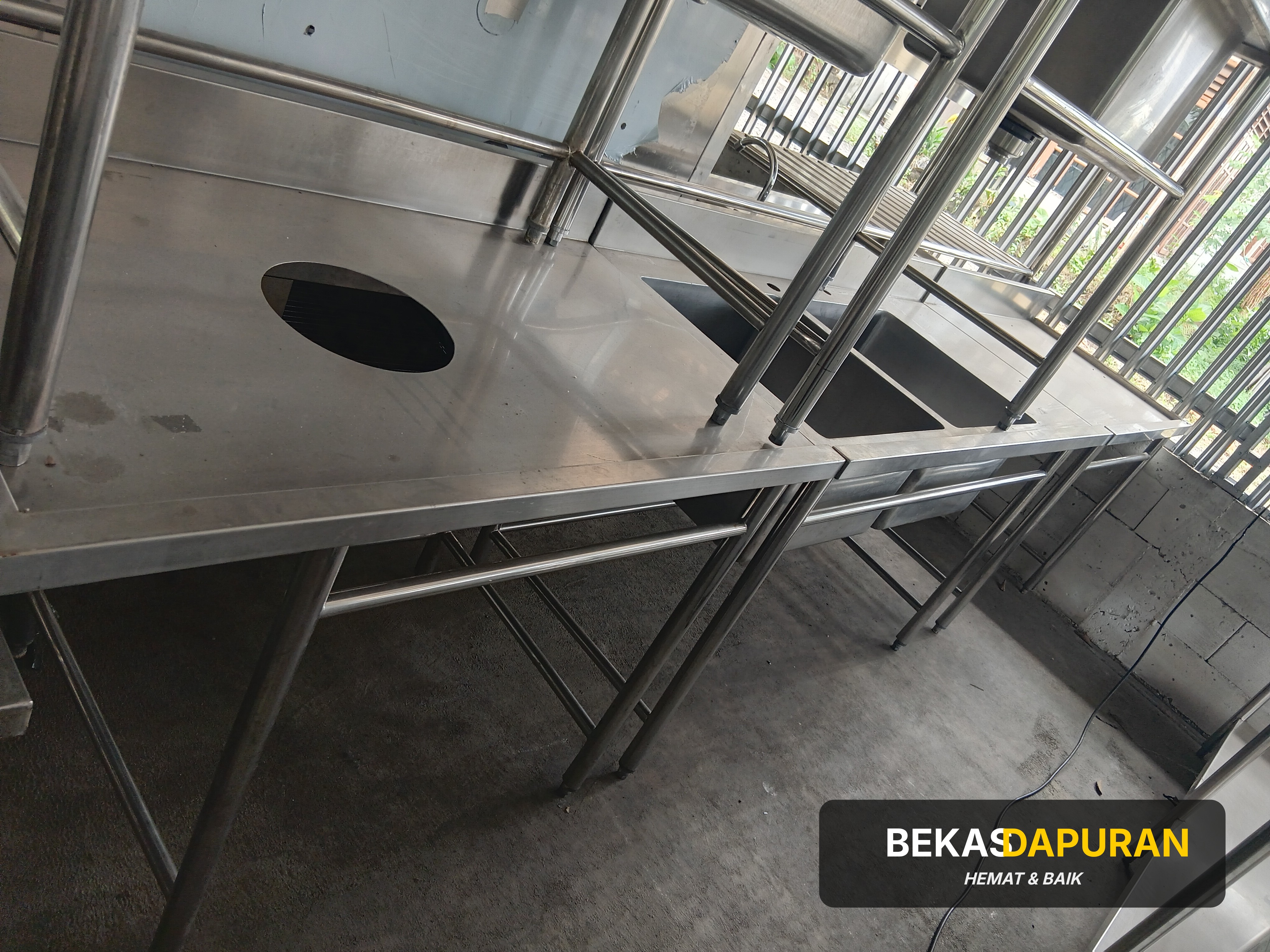 Sink 2 lubang sambung 3 363 x 70 x 85