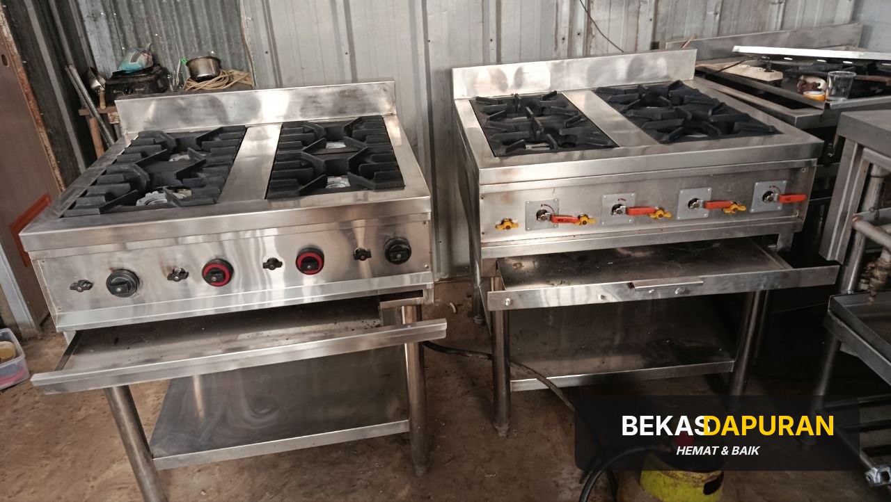 Kompor 4 tungku high pressure  Ukuran 80x75x85+11(backplash)