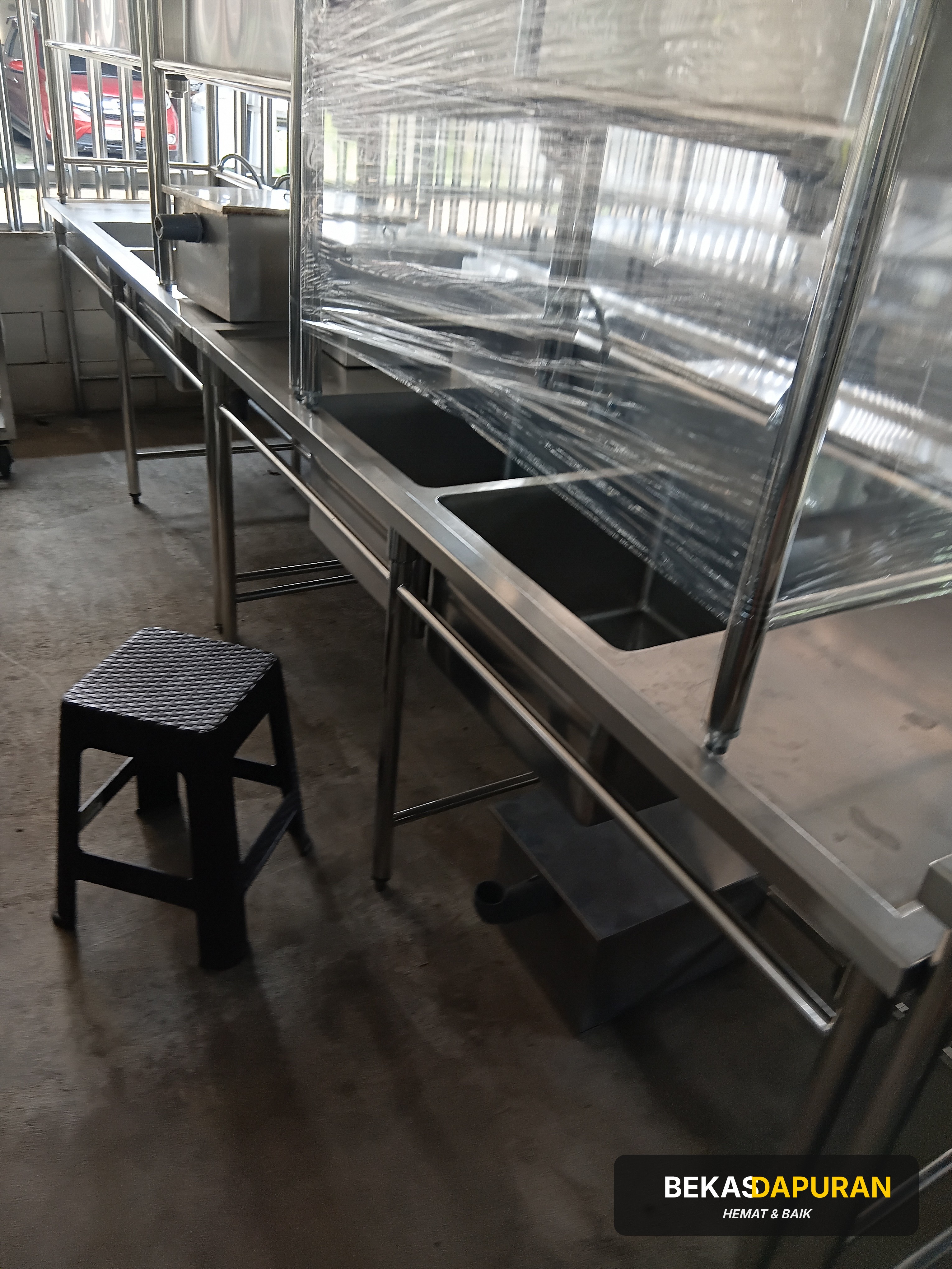 Sink 2 lubang sayap 160x70x85