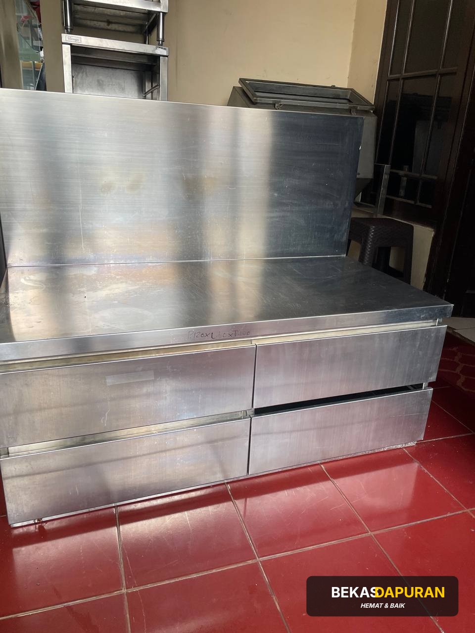 Stainless Steel Meja Kompor + 4 Laci  P 120 cm x L 60 cm x 100 cm thumbnail