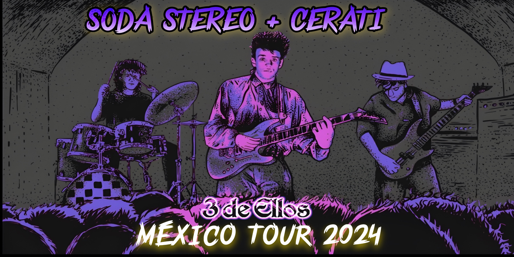 Imagen de portada para el evento: 3 DE ELLOS HOMENAJE A SODA STEREO Y CERATI 