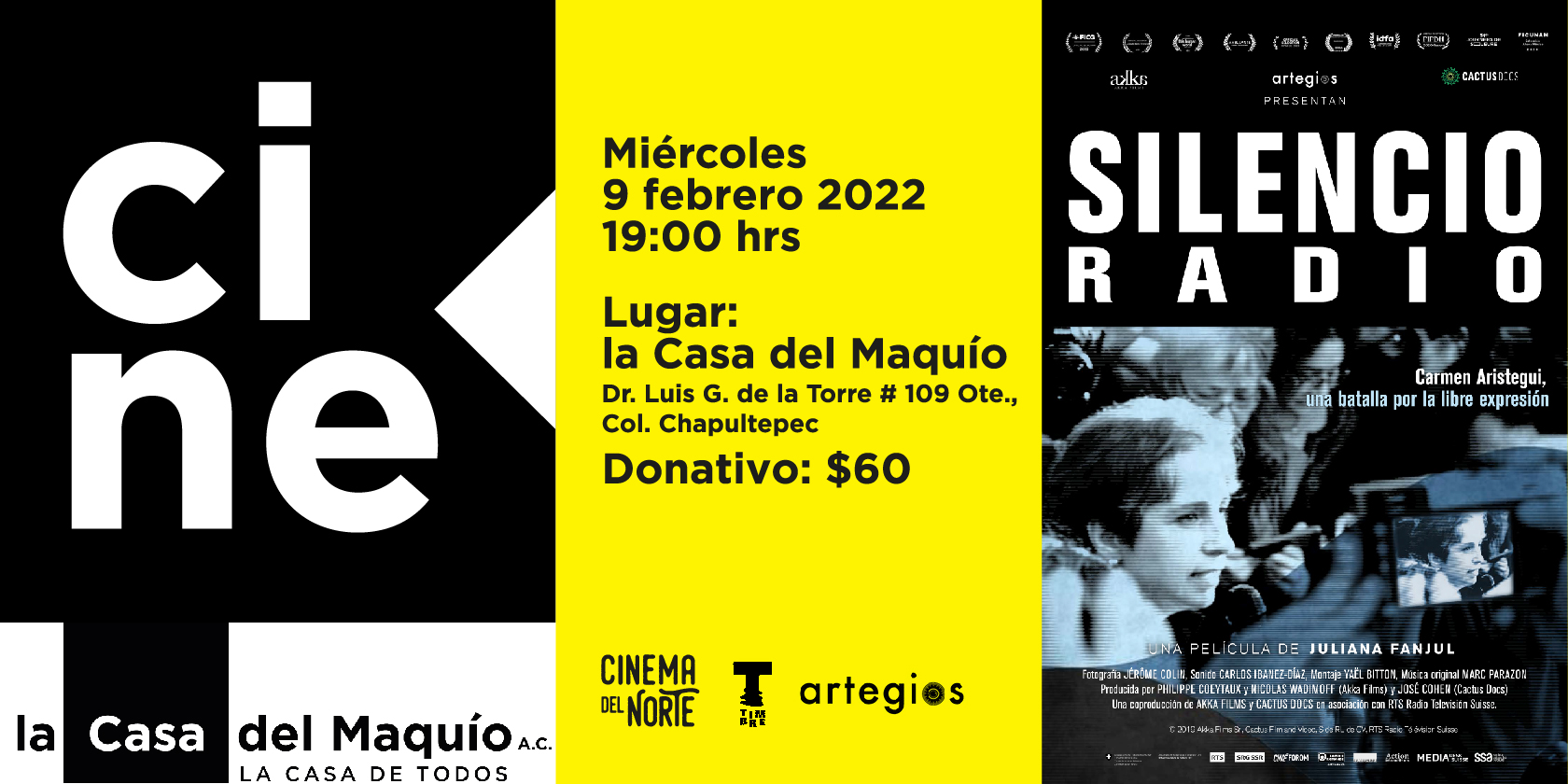 Imagen de portada para el evento: Cine en la Casa: Silencio radio