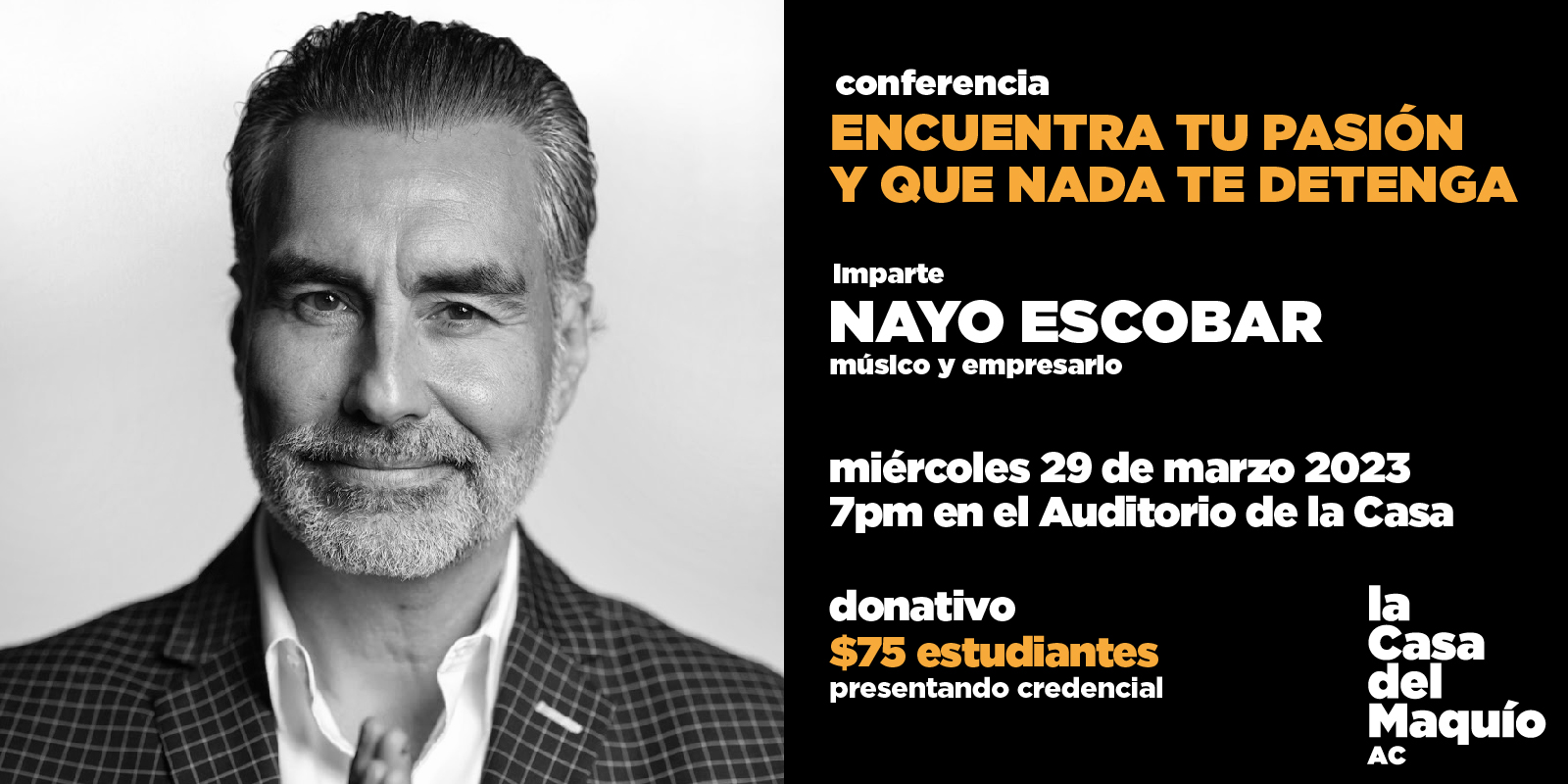 Imagen de portada para el evento: Conferencia Nayo Escobar BECA