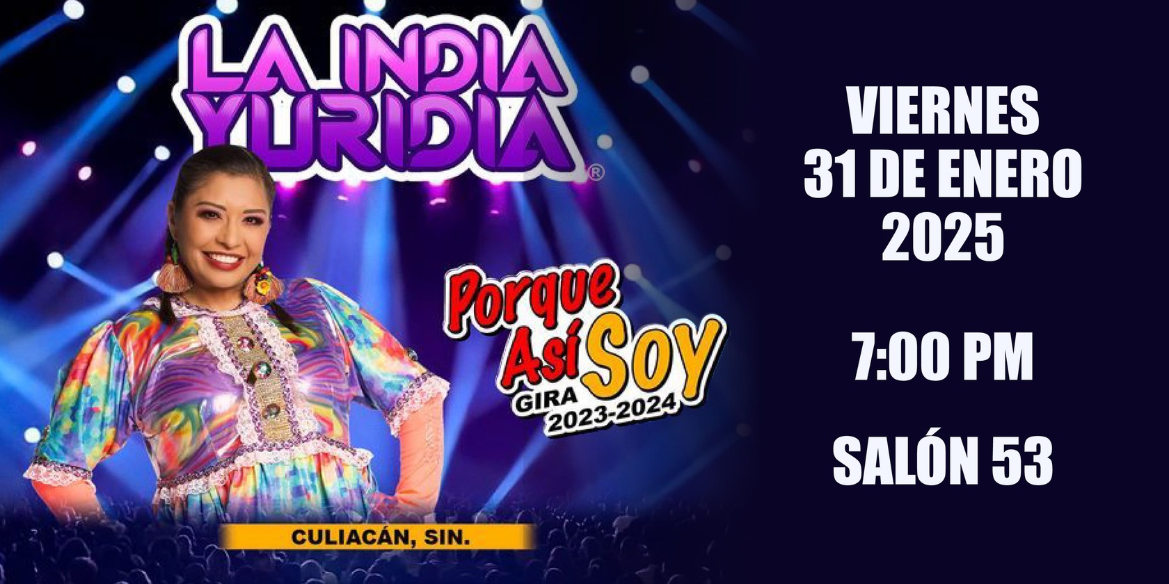 Imagen de portada para el evento: La India Yuridia en Culiacán