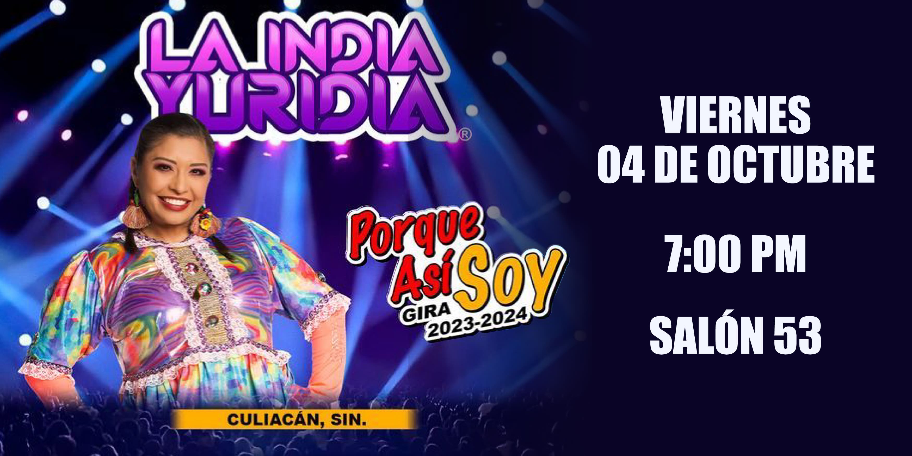 Imagen de portada para el evento: La India Yuridia en Culiacán 2024