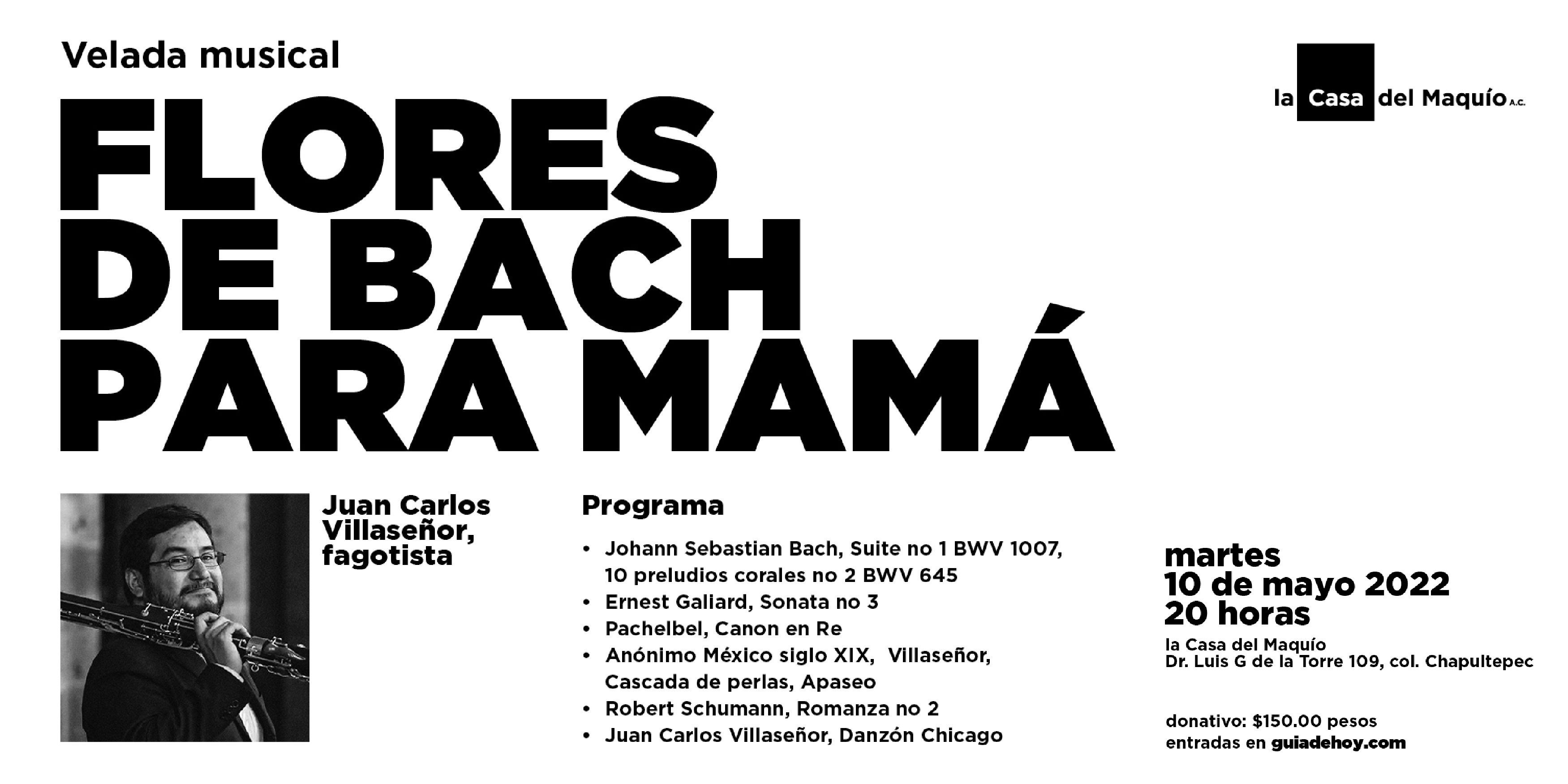 Imagen de portada para el evento: Velada Musical: Flores de Bach para mamá