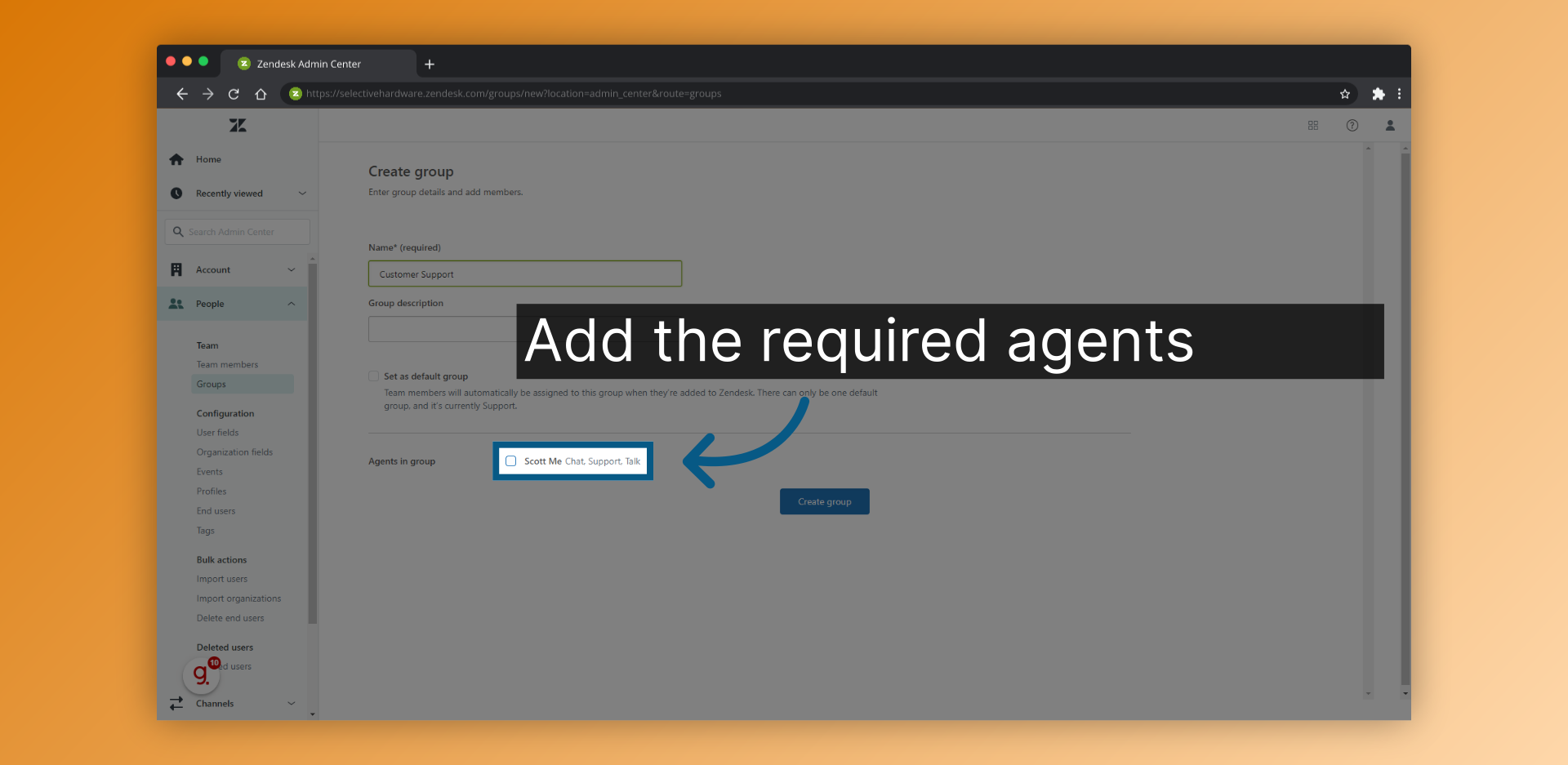 Add the required agents
