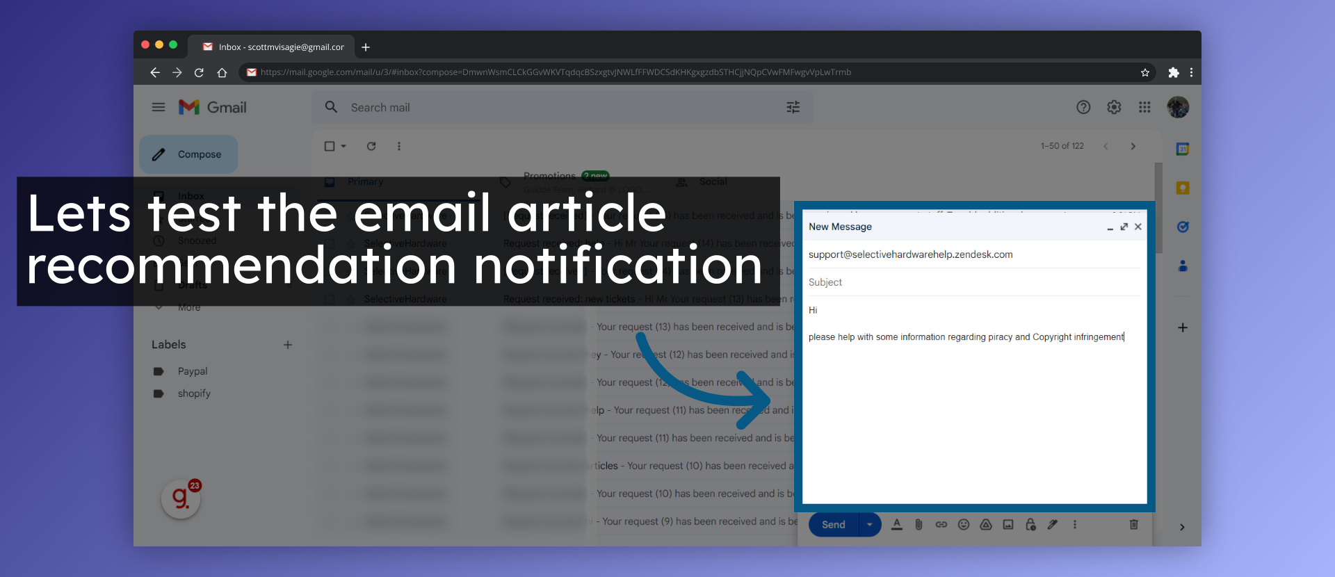 Lets test the email article recommendation notification