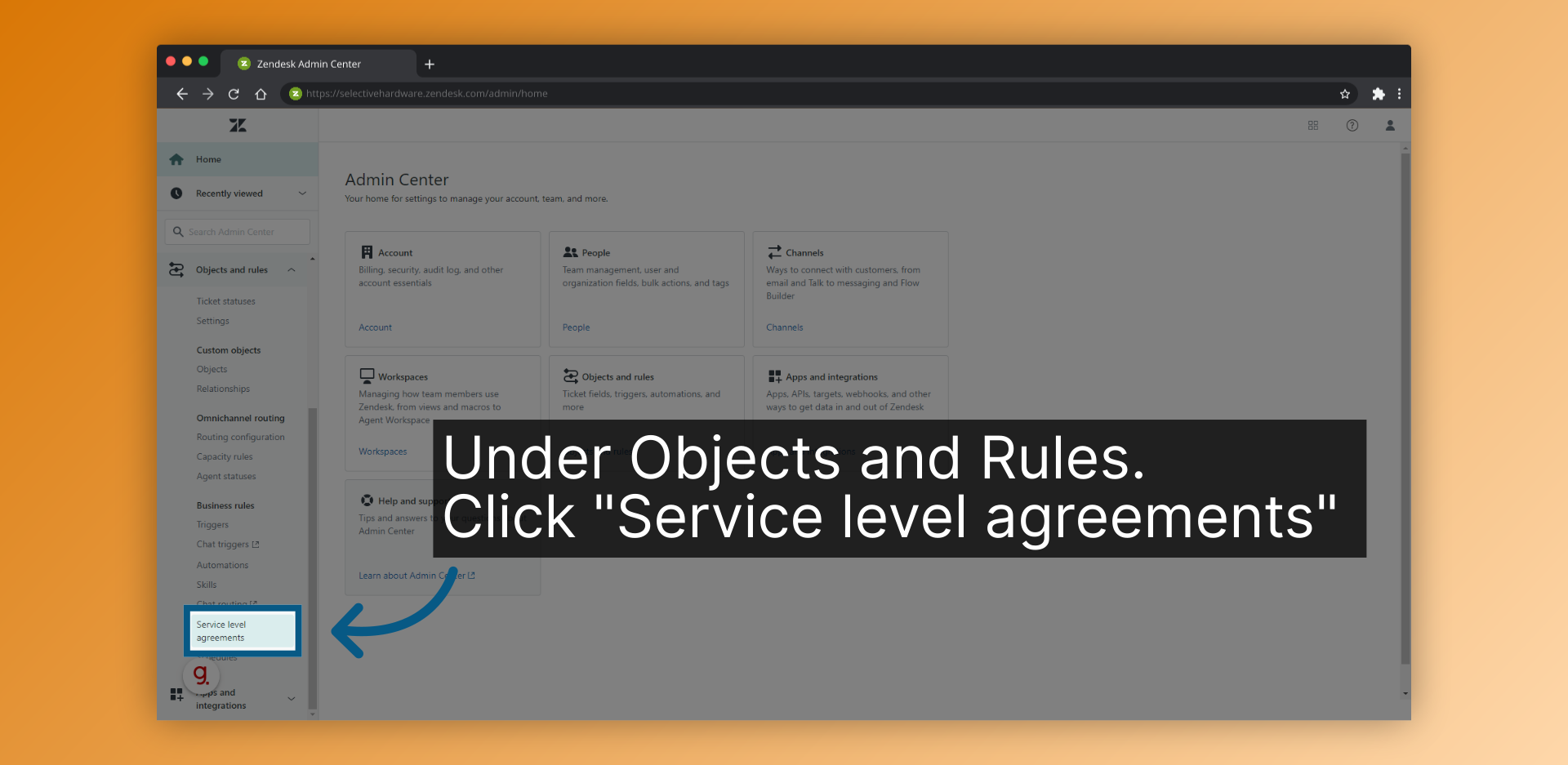 Under Objects and Rules.            
Click 