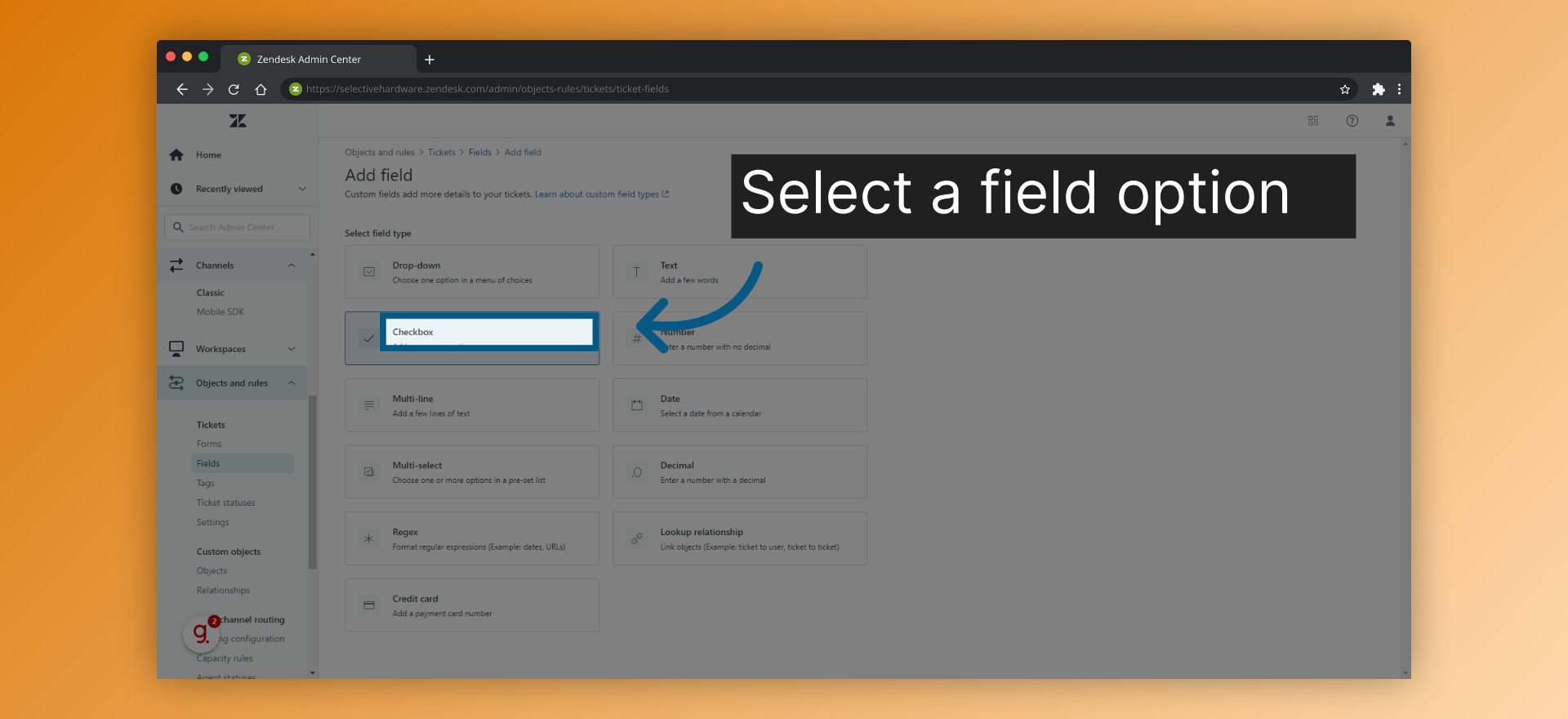 Select a field option