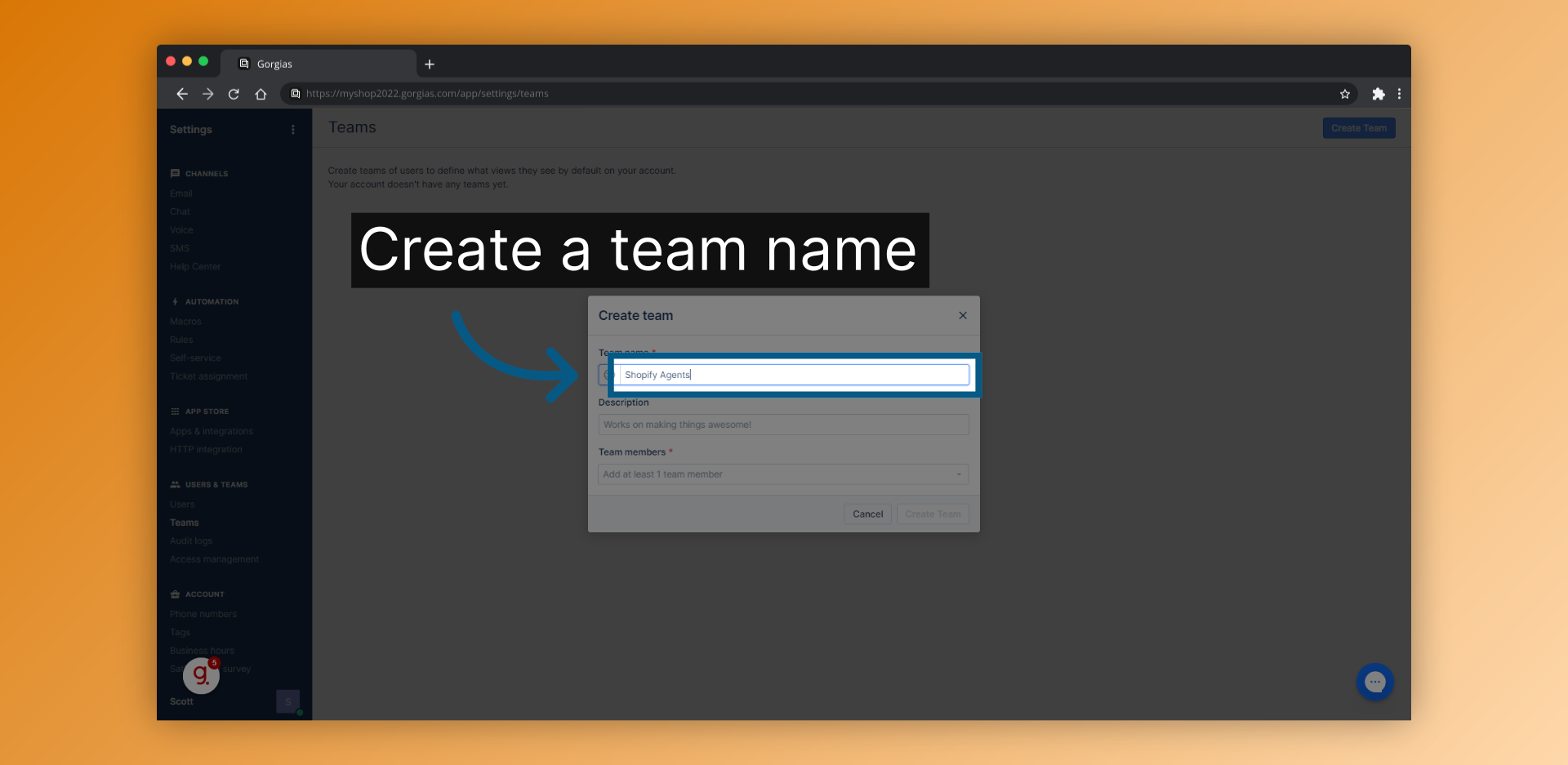 Create a team name