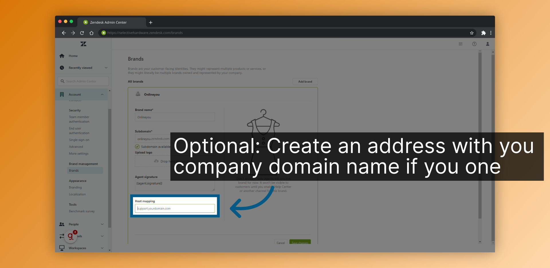 Optional: Create an address with you company domain name if you one
