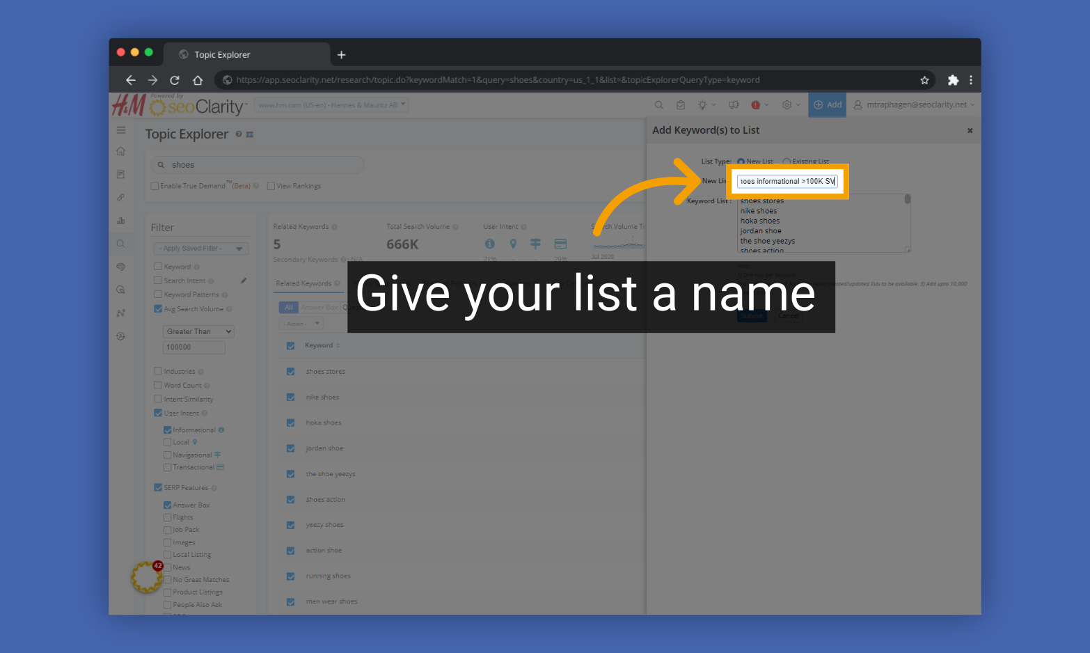 Give your list a name
