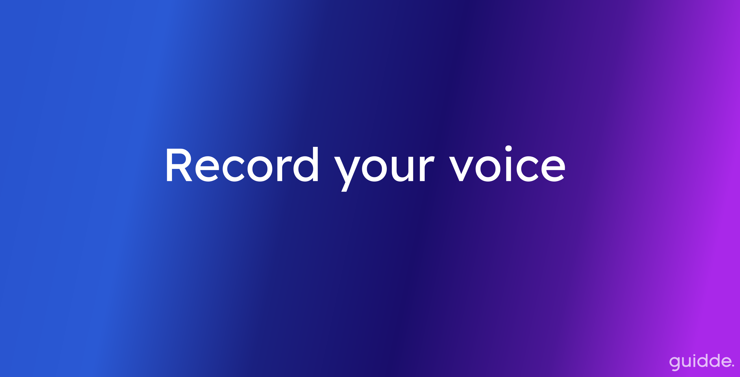 Record your voice