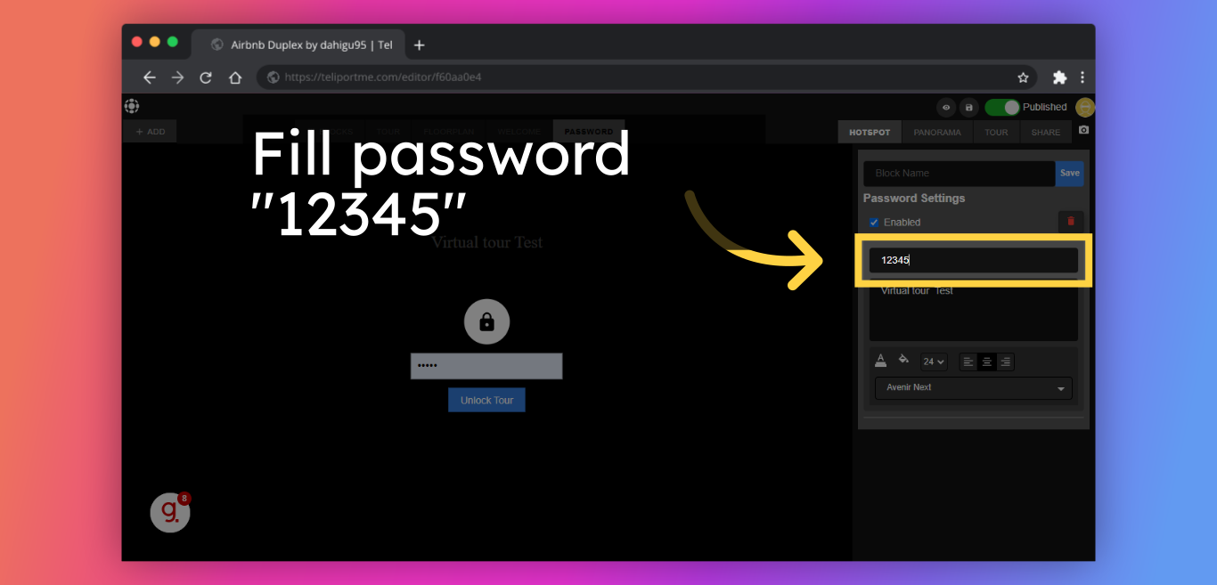 Fill password