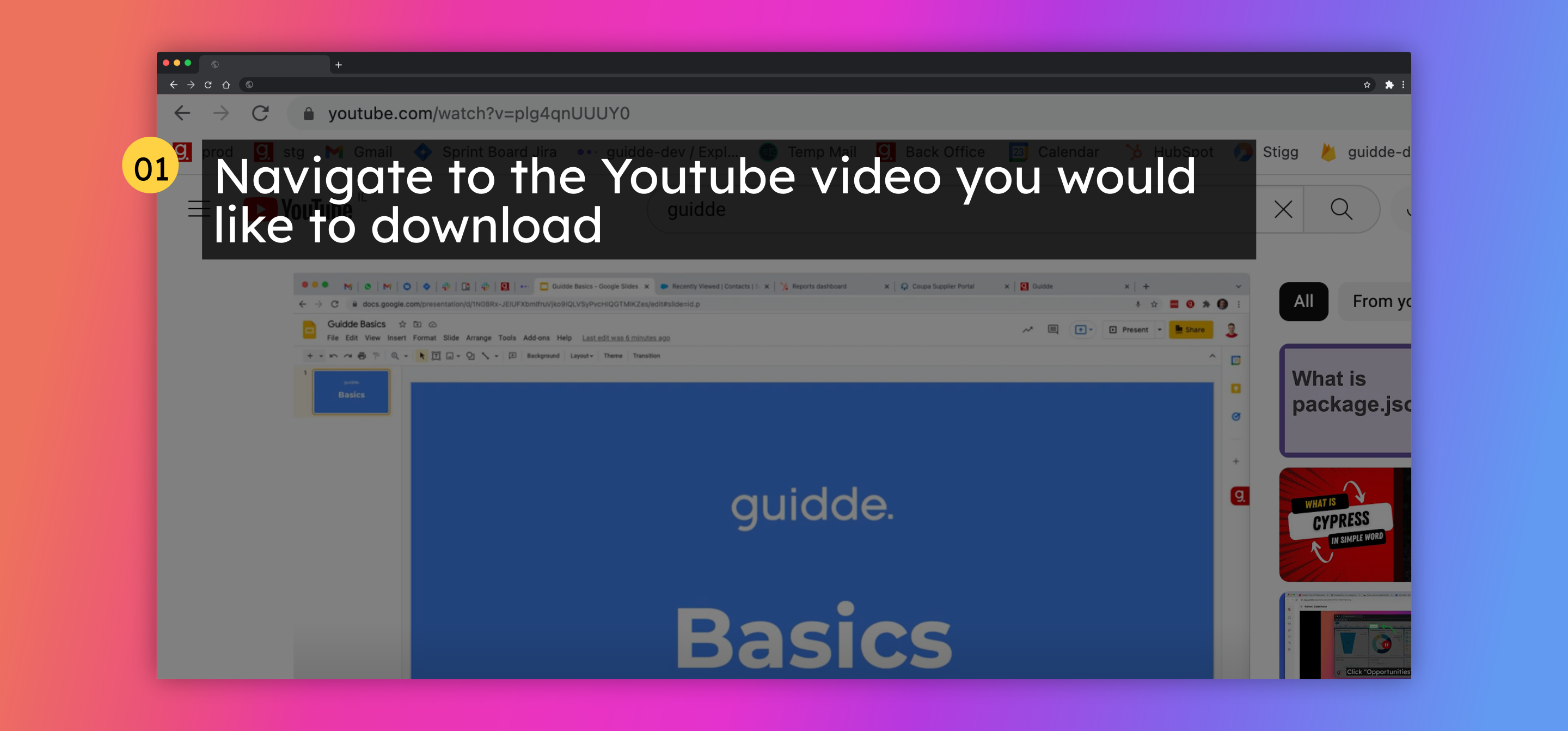 Navigate to the Youtube video you would like to download
