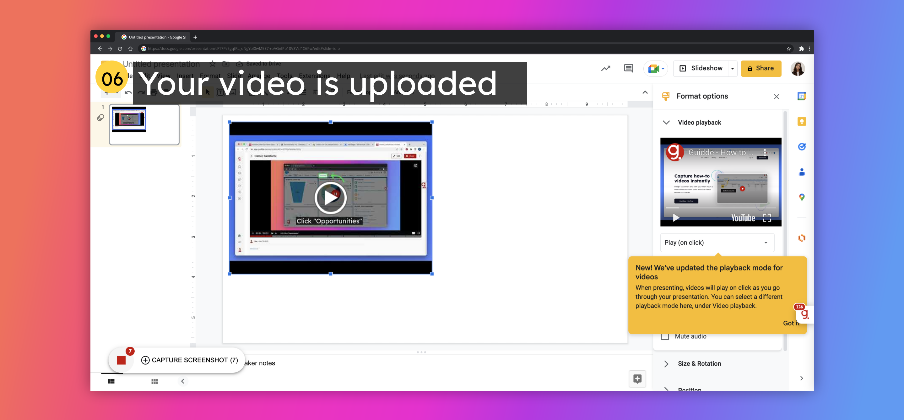 Your video is uploaded