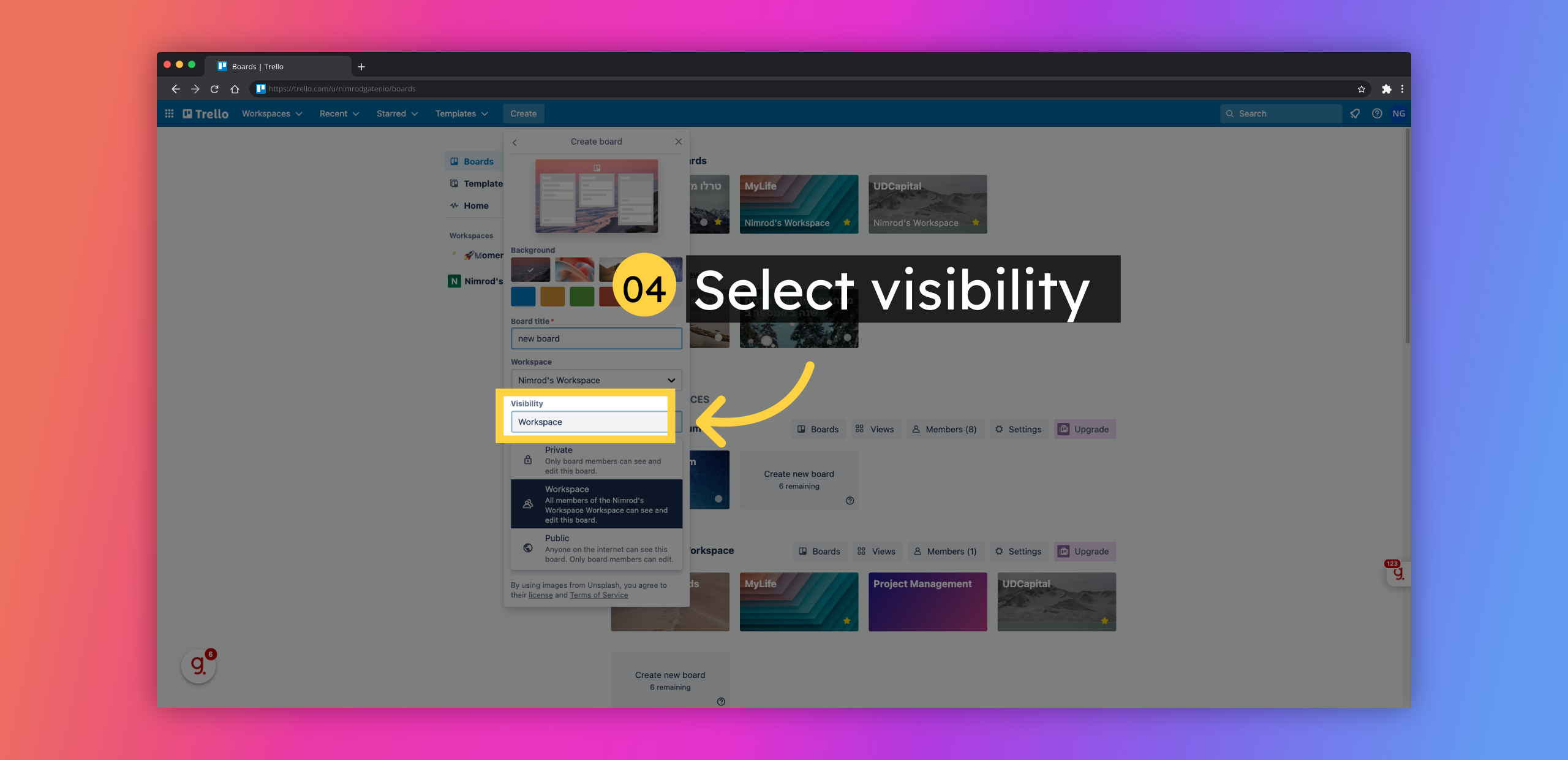 Select visibility